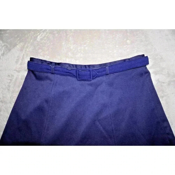 Vintage Koret Blue A line Midi Skirt with Belt size 14 - Picture 7 of 13